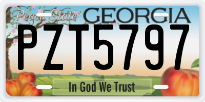 GA license plate PZT5797