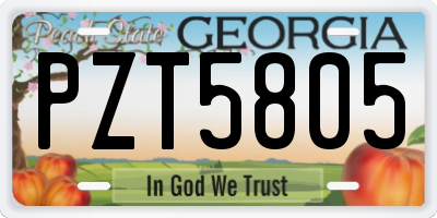 GA license plate PZT5805