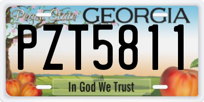 GA license plate PZT5811