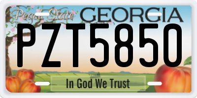 GA license plate PZT5850