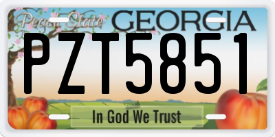 GA license plate PZT5851