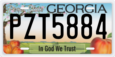 GA license plate PZT5884