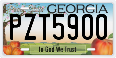 GA license plate PZT5900