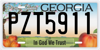 GA license plate PZT5911