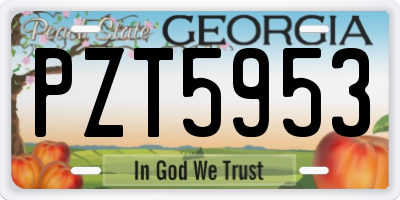 GA license plate PZT5953