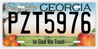 GA license plate PZT5976