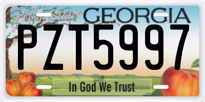 GA license plate PZT5997