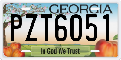 GA license plate PZT6051