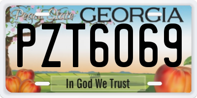 GA license plate PZT6069