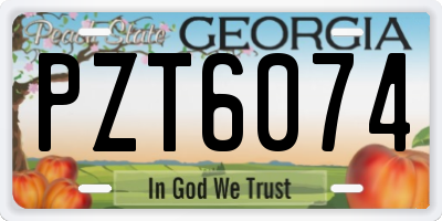GA license plate PZT6074