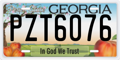 GA license plate PZT6076