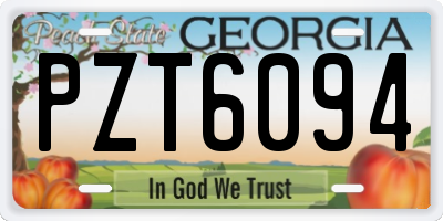 GA license plate PZT6094