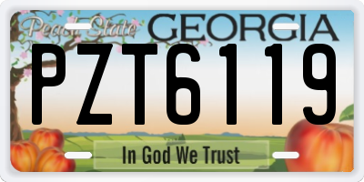 GA license plate PZT6119