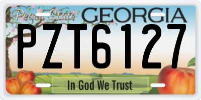 GA license plate PZT6127
