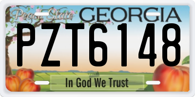 GA license plate PZT6148