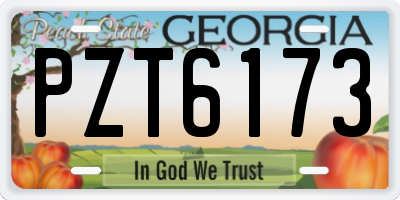 GA license plate PZT6173