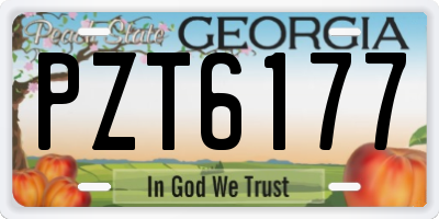GA license plate PZT6177
