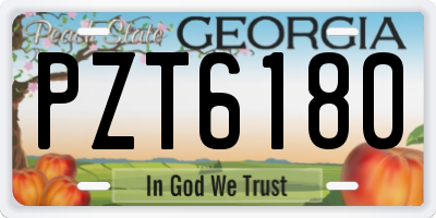 GA license plate PZT6180