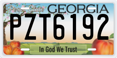 GA license plate PZT6192