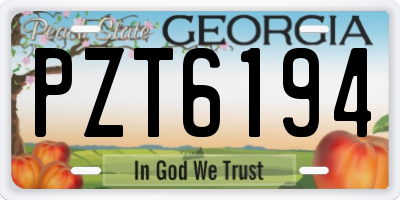 GA license plate PZT6194