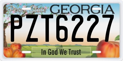 GA license plate PZT6227