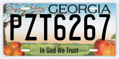GA license plate PZT6267