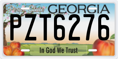 GA license plate PZT6276