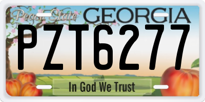 GA license plate PZT6277