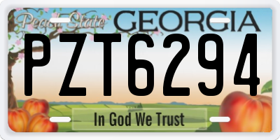 GA license plate PZT6294