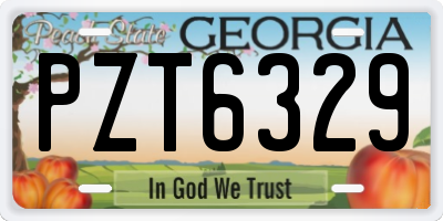 GA license plate PZT6329