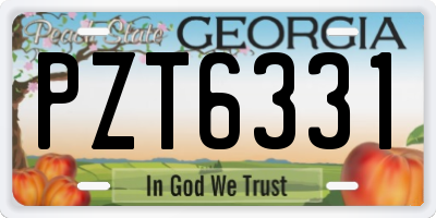 GA license plate PZT6331