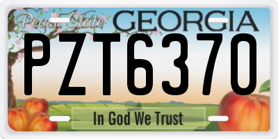 GA license plate PZT6370