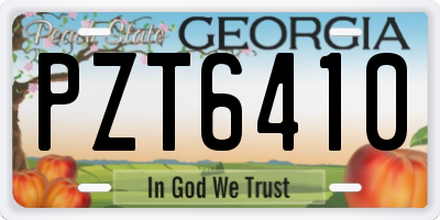 GA license plate PZT6410
