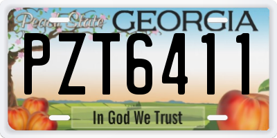 GA license plate PZT6411