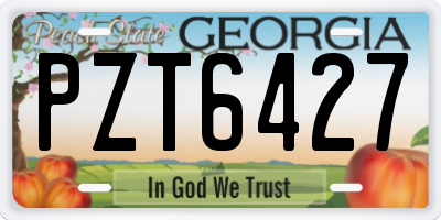 GA license plate PZT6427