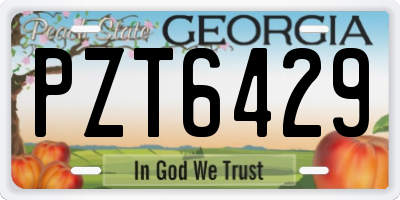 GA license plate PZT6429