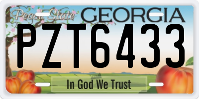 GA license plate PZT6433