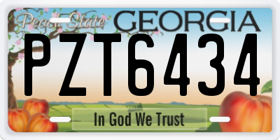 GA license plate PZT6434