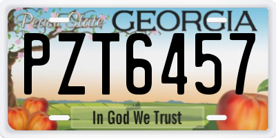 GA license plate PZT6457