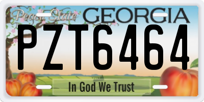 GA license plate PZT6464