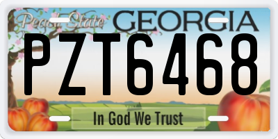 GA license plate PZT6468