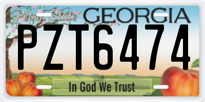 GA license plate PZT6474
