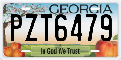 GA license plate PZT6479
