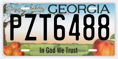 GA license plate PZT6488
