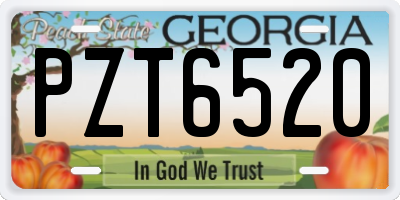 GA license plate PZT6520