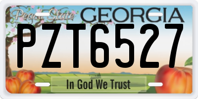 GA license plate PZT6527