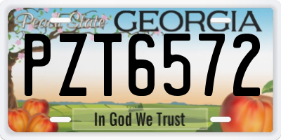 GA license plate PZT6572