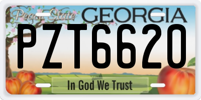 GA license plate PZT6620