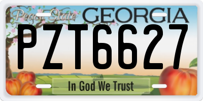 GA license plate PZT6627