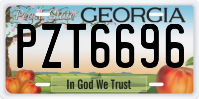 GA license plate PZT6696